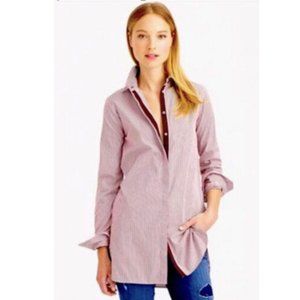 J. Crew Burgundy Pinstripe Button Down Tunic